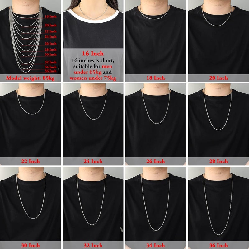 Monily Square Rolo Chain Necklace Stainless Steel Round Box Necklace for Men & Women - Image 4